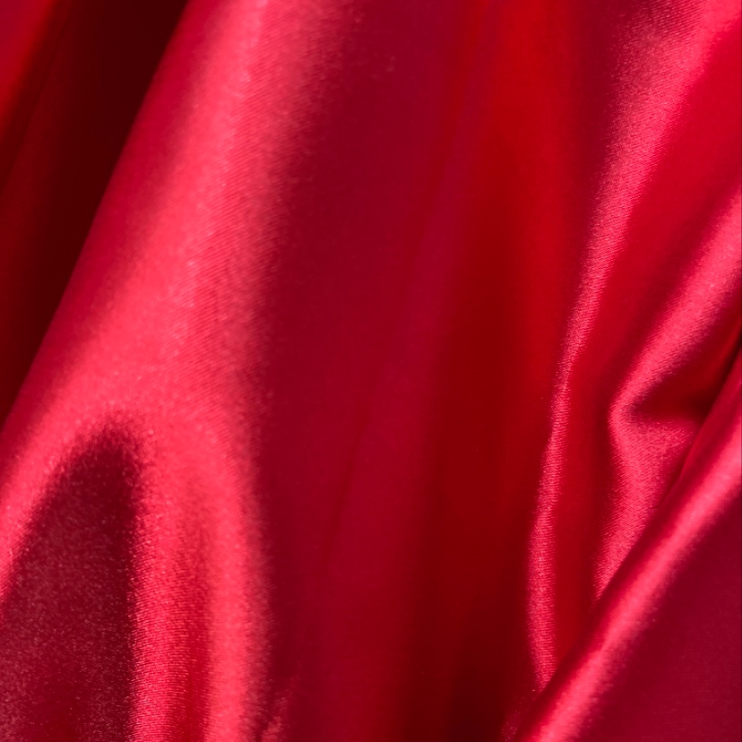 Red elastic satin fabric for clothing, headwear, accessories and handicrafts Specification image