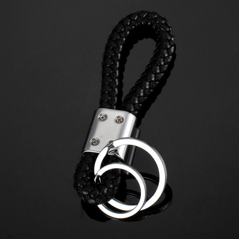 创意马蹄扣 新款编织皮绳汽车钥匙扣 男女士创意定制汽车钥匙链详情6