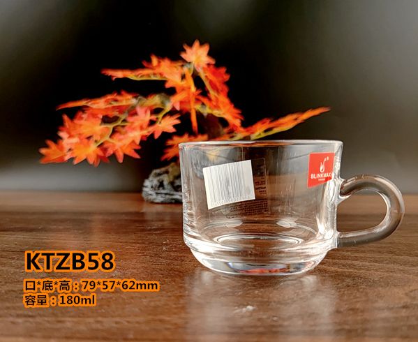 丽尊 玻璃咖啡杯 花茶杯 水杯 小把杯 KTZB58
