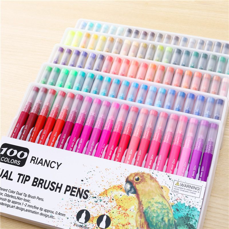 彩色笔杆双头马克笔DIY绘画笔