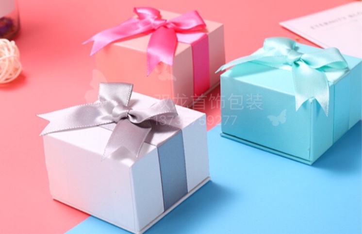 Creative in-stock paper boxes, bow jewelry packaging boxes, ring boxes, stud boxes, bracelets, necklaces, Korean version accessory boxes undefined