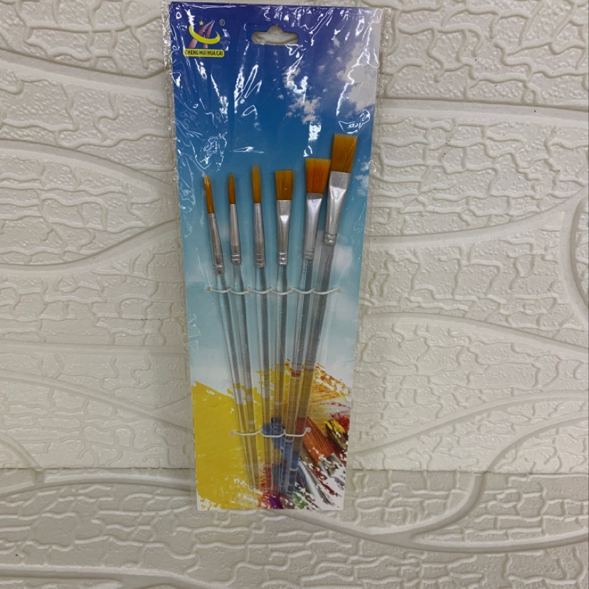 6 nylon wool brushes, watercolor brushes, set of pens for art paint