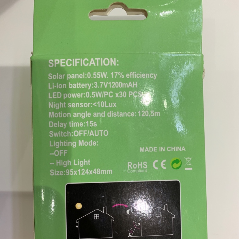 太阳能壁灯细节图