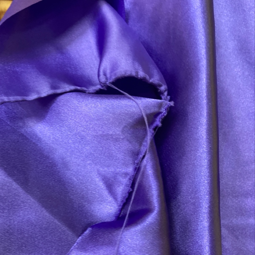 Blue-purple satin fabric for clothing, headwear, accessories and handicrafts details Picture