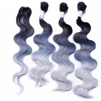 The best-selling long curly hair, three-color gradient synthetic fiber hair curtain snake curve details Picture