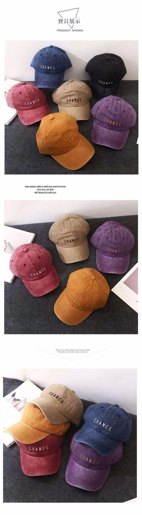Four Seasons Cowboy Wash Hat Women Retro Baseball Hat Korean Version To Do Old Everything Street Alphabet Embroidery Cap undefined