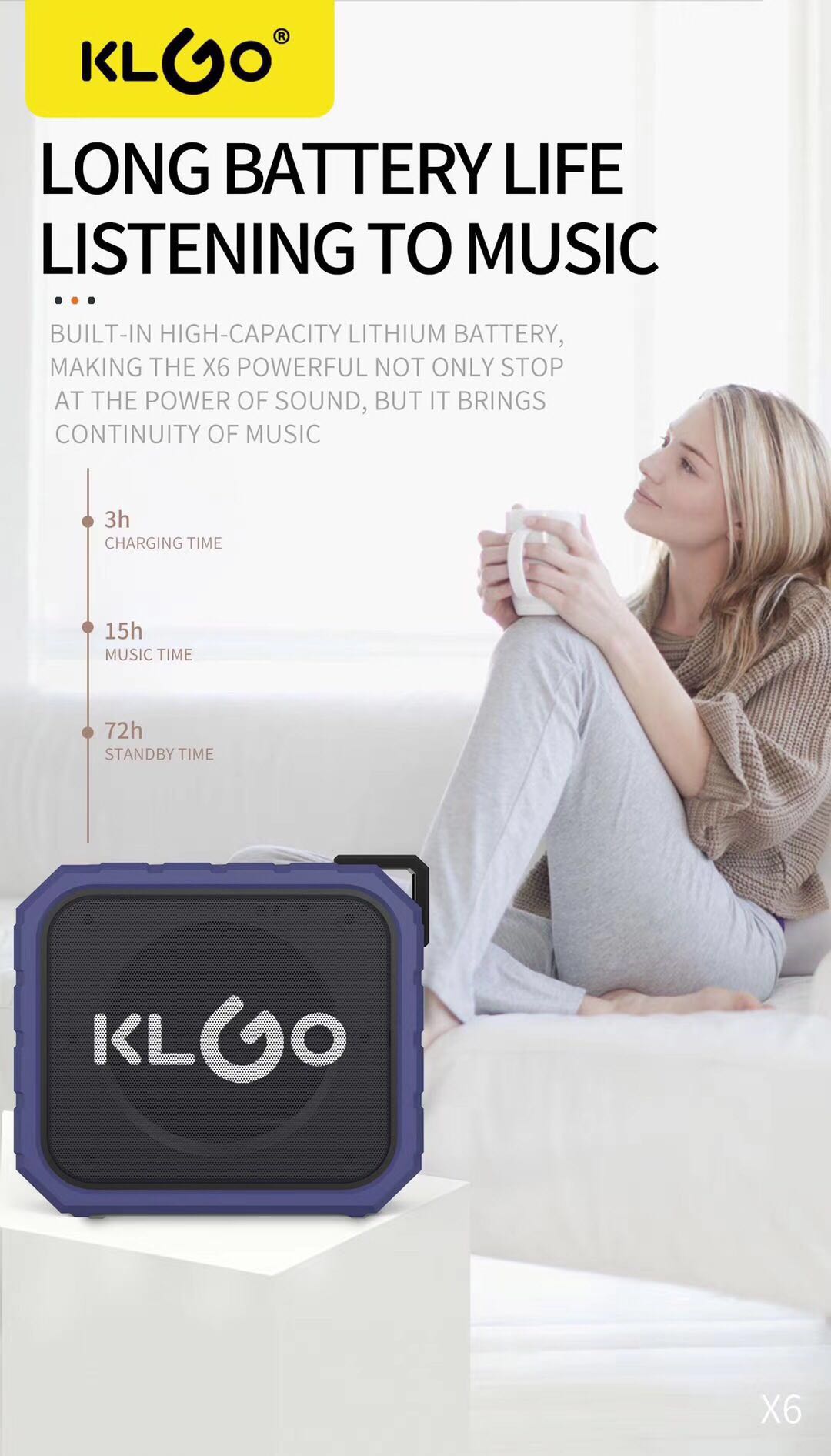 Kool is KLGO brand outdoor waterproof mountaineering Bluetooth speaker bass Bluetooth speaker LY-400 thumbnail