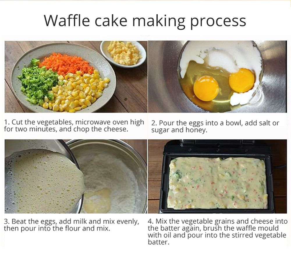 Household fully automatic waffle machine, breakfast machine, double-sided heating portable breakfast machine detail image 5