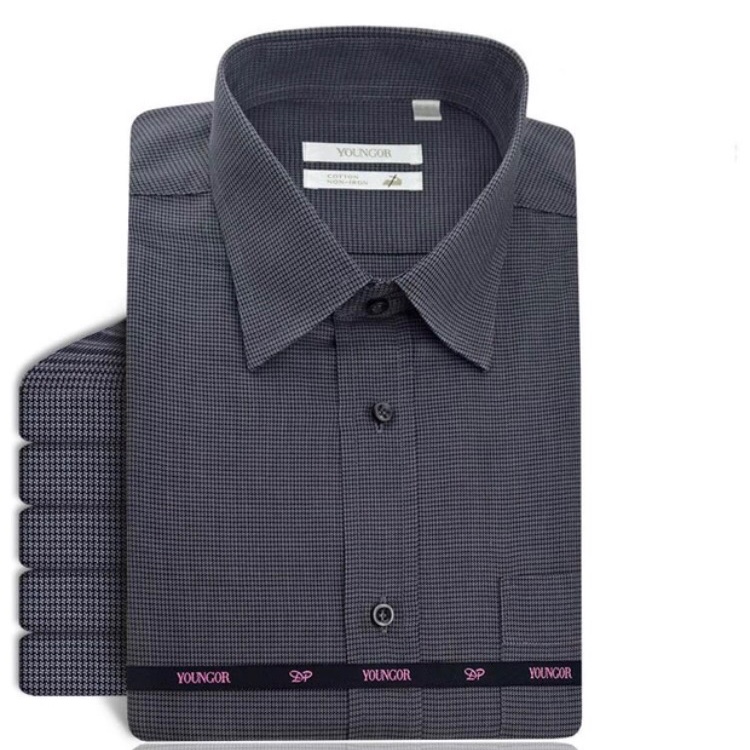 Spring and autumn men's long-sleeved plus-size shirts, plump loose striped shirts