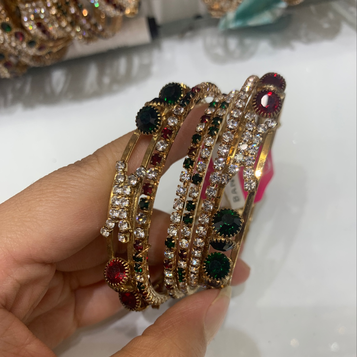 Pulsera india roja y verde