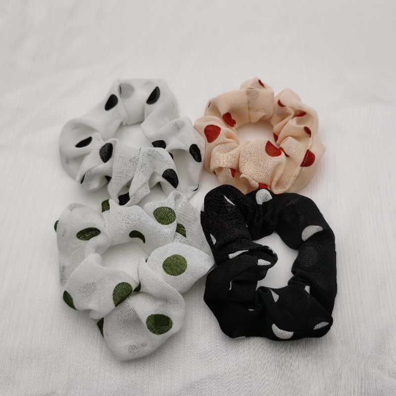 Chiffon dotted scrunchie thumbnail