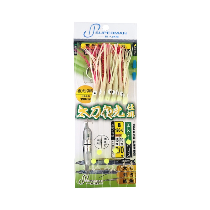 Sea Bass sub-false erbium noctilucent squid squid noctilucent string hook Application Scenario