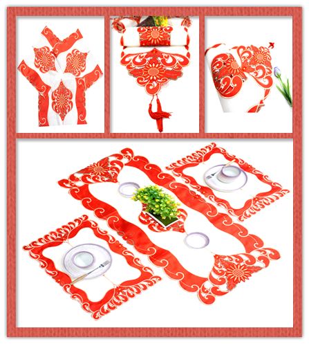 【SGR】新款圣诞台布刺绣桌旗手工艺欧式台布餐垫抱枕桌旗详情图1