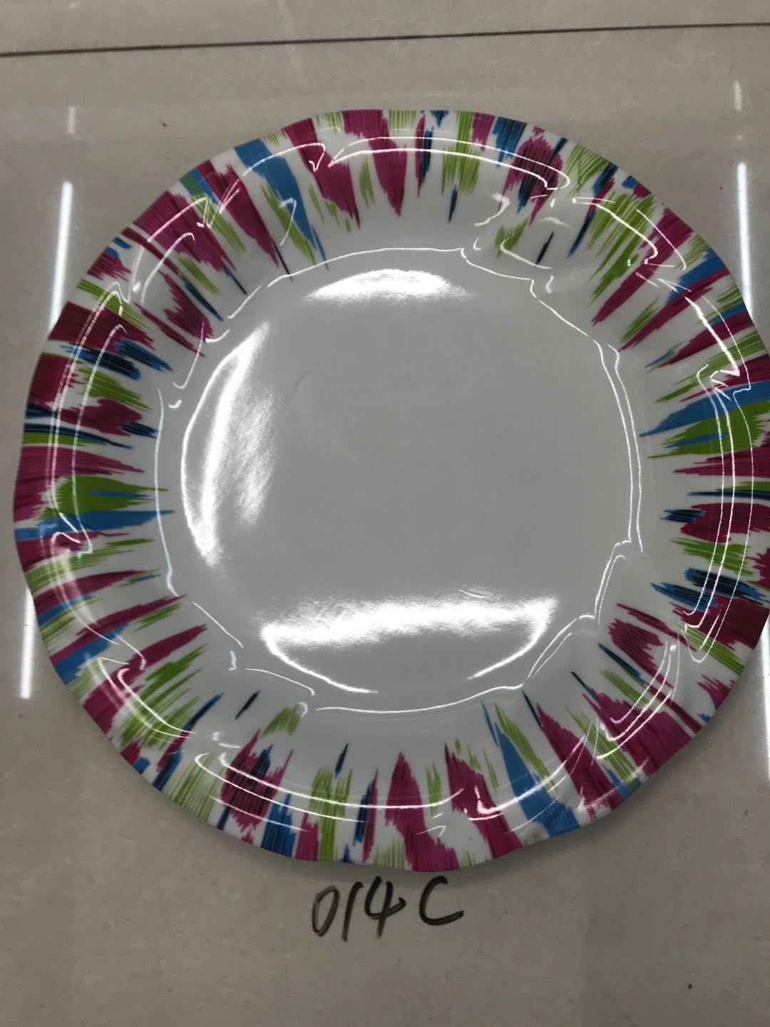 Round melamine dinner plate 014C flower