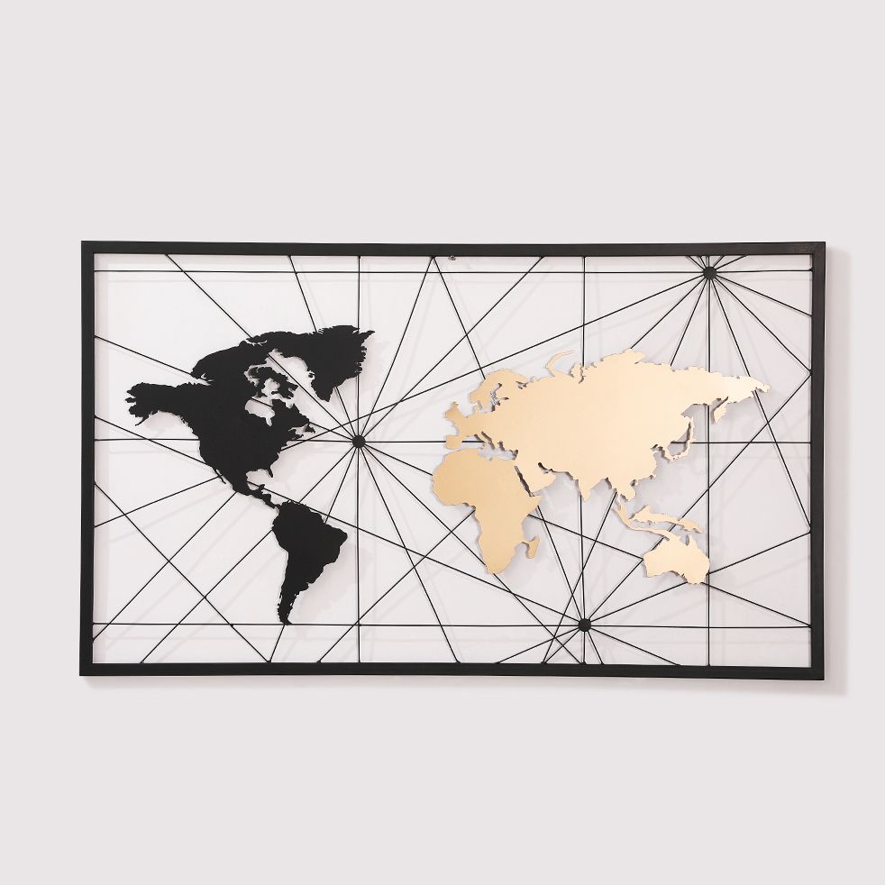 Retro style iron art world map wall hanging creative shop bar three-dimensional decoration painting hanging ornaments wall hanging ornaments