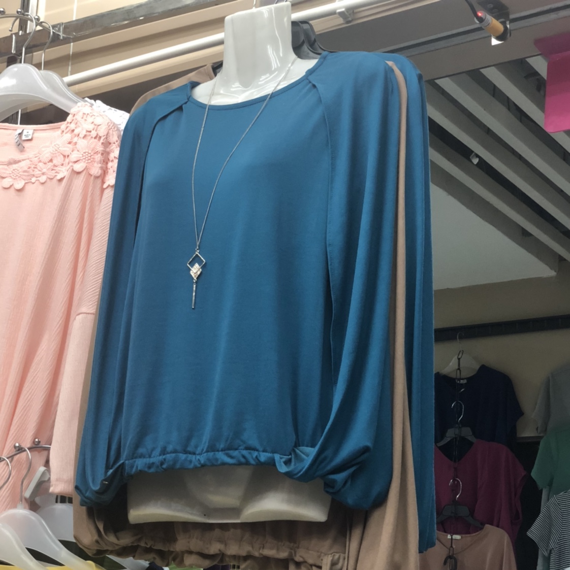 蓝色女士休闲长袖