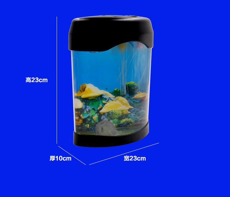 Yiwu Quality small fish tank Acrylic colorful color-changing jellyfish lamp Desktop ornamental fish USB aquarium detail image 3