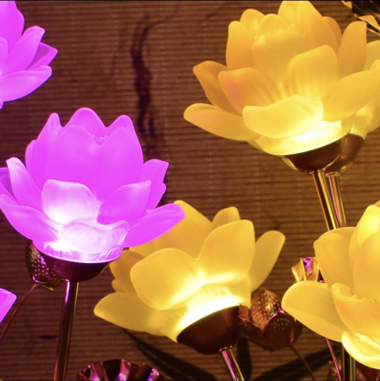 Buddha's front lamp, eternal lamp, LED glass lotus lamp, nine-grade lotus lamp, plug-in household offering lamp, temple offering lamp Item Picture