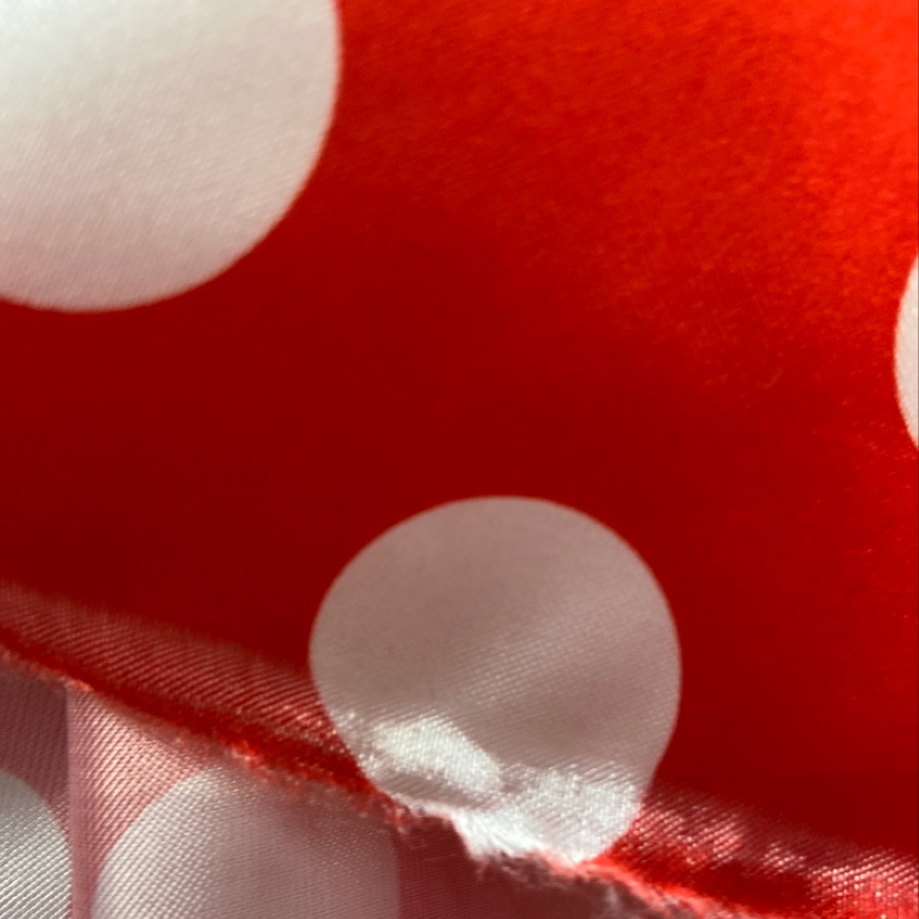 2.8 Polka dot red satin fabric for clothing, headwear, accessories and handicrafts details Picture