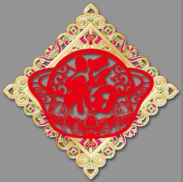 2021 Gold Leaf Jacquard Velvet Three-dimensional Blessing Specification image