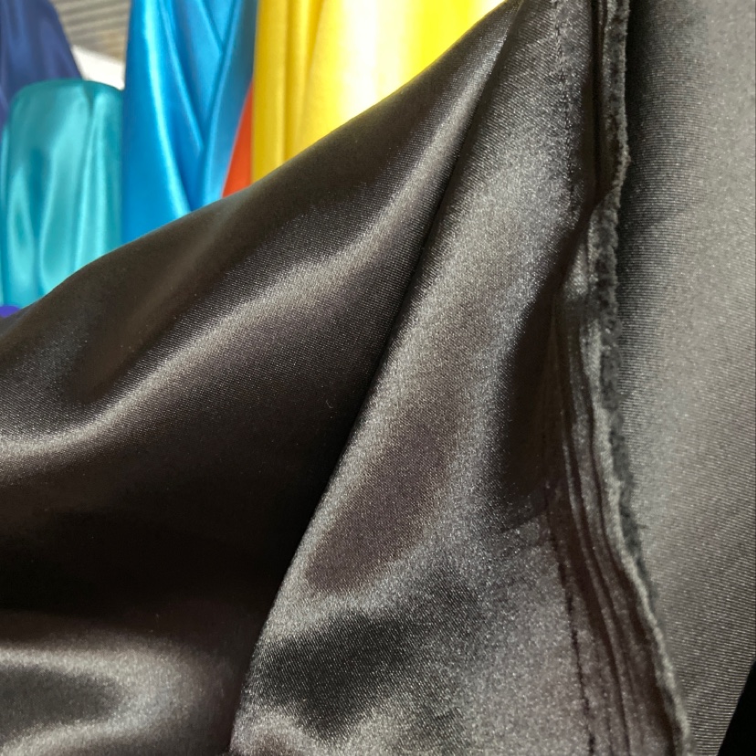 Black satin fabric for clothing, headwear, accessories and handicrafts Specification image