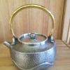 Silver pot, one-piece silver pot, pure silver, handcrafted silver pot, handle, kettle, fine style 1 details Picture