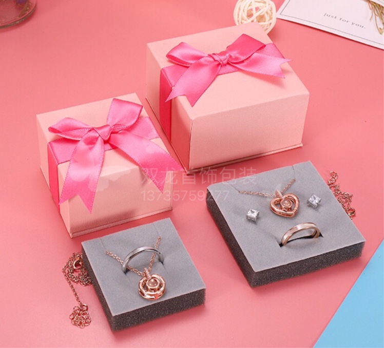 Creative in-stock paper boxes, bow jewelry packaging boxes, ring boxes, stud boxes, bracelets, necklaces, Korean version accessory boxes undefined