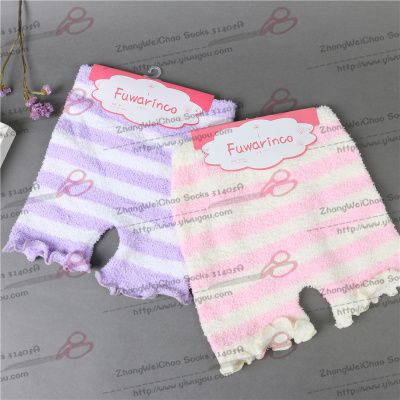 Foreign trade coral velvet half fluffy high waist shorts full figure