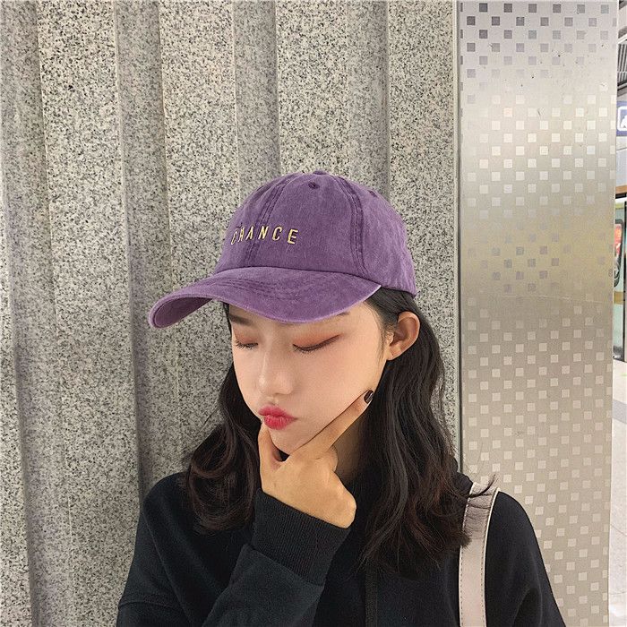 Four Seasons Cowboy Wash Hat Women Retro Baseball Hat Korean Version To Do Old Everything Street Alphabet Embroidery Cap details Picture