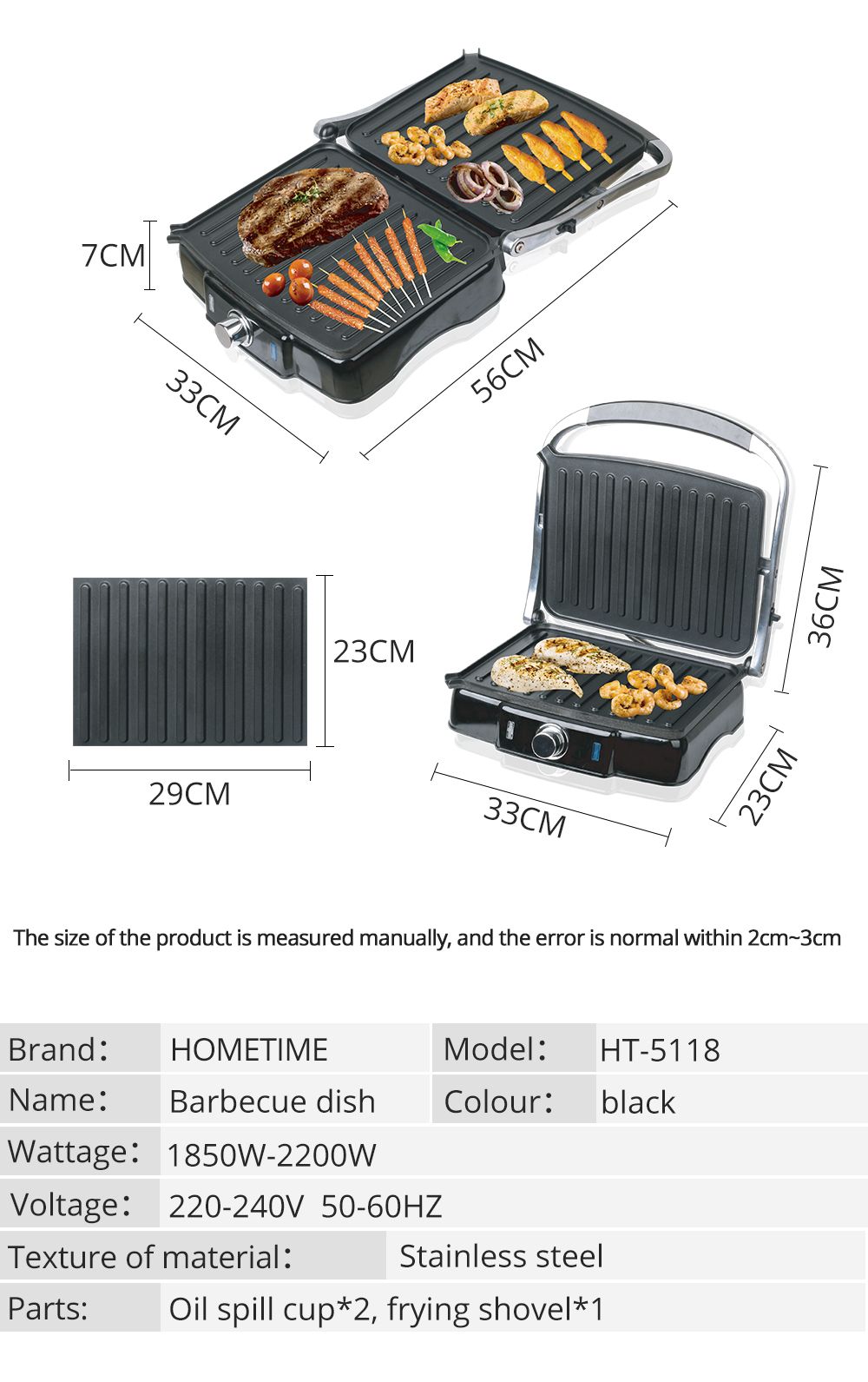 Korean-style tourmaline barbecue tray, household non-stick barbecue pan, commercial teppanyaki, suitable for both sides detail image 9