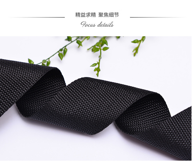 5.0cm black beaded eco-friendly PP webbing for luggage, clothing and accessories is available in stock details Picture
