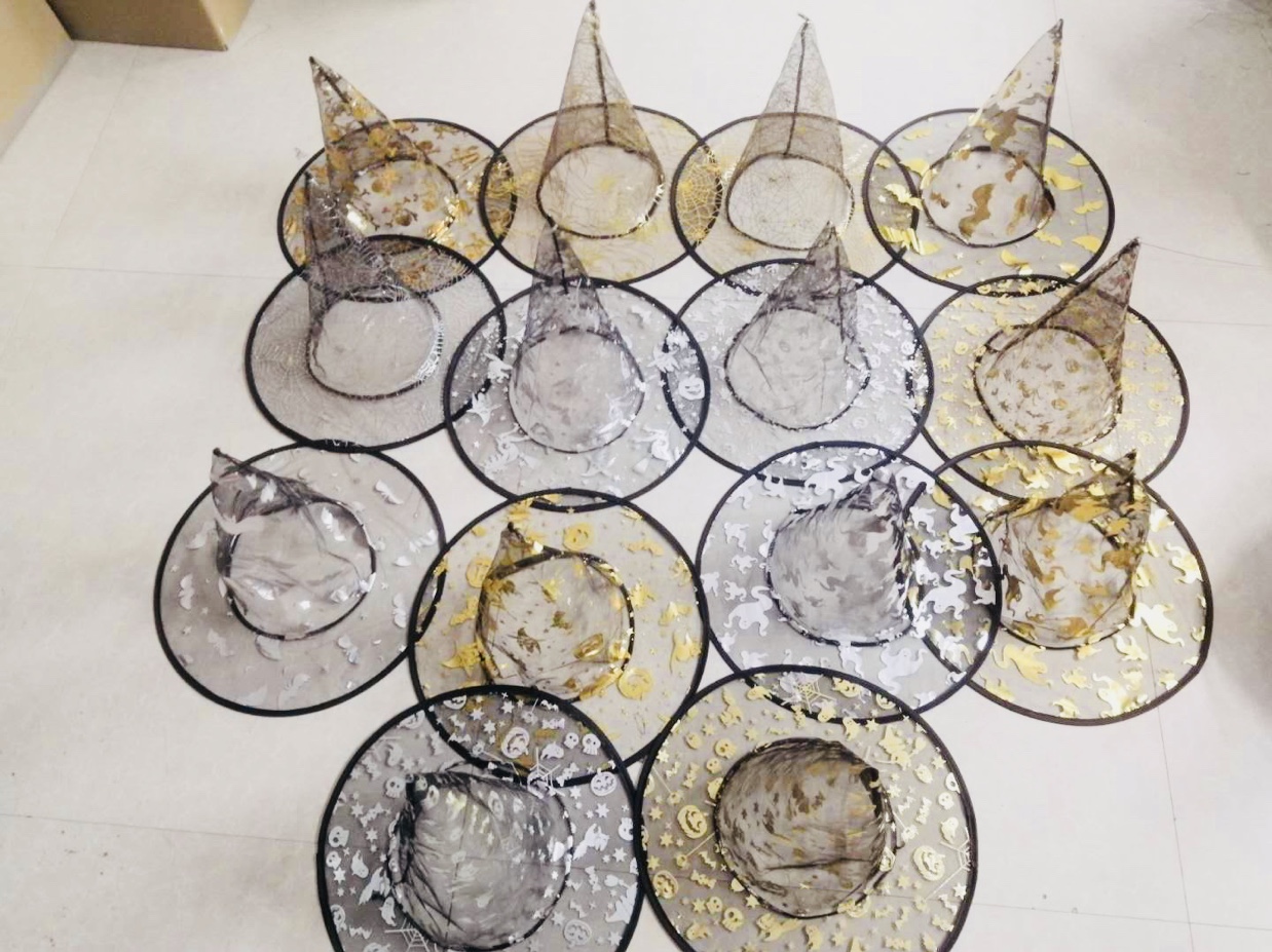Wholesale of transparent gauze hats and festival hats for Halloween and Ghost Festival witches