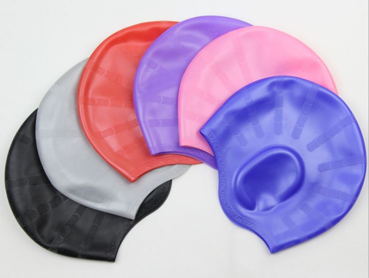 100% silicone swimming cap earmuff swimming cap waterproof swimming cap