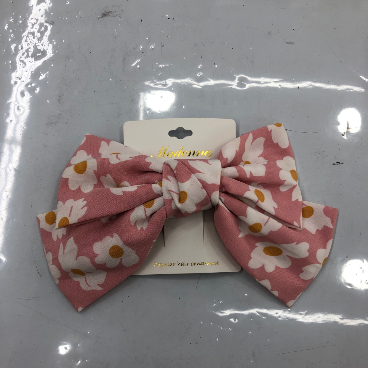 Girl heart web celebrity bow-hair clip super fairy hair clip love broken flower spring clip back of the head Japanese hair accessories pink thumbnail
