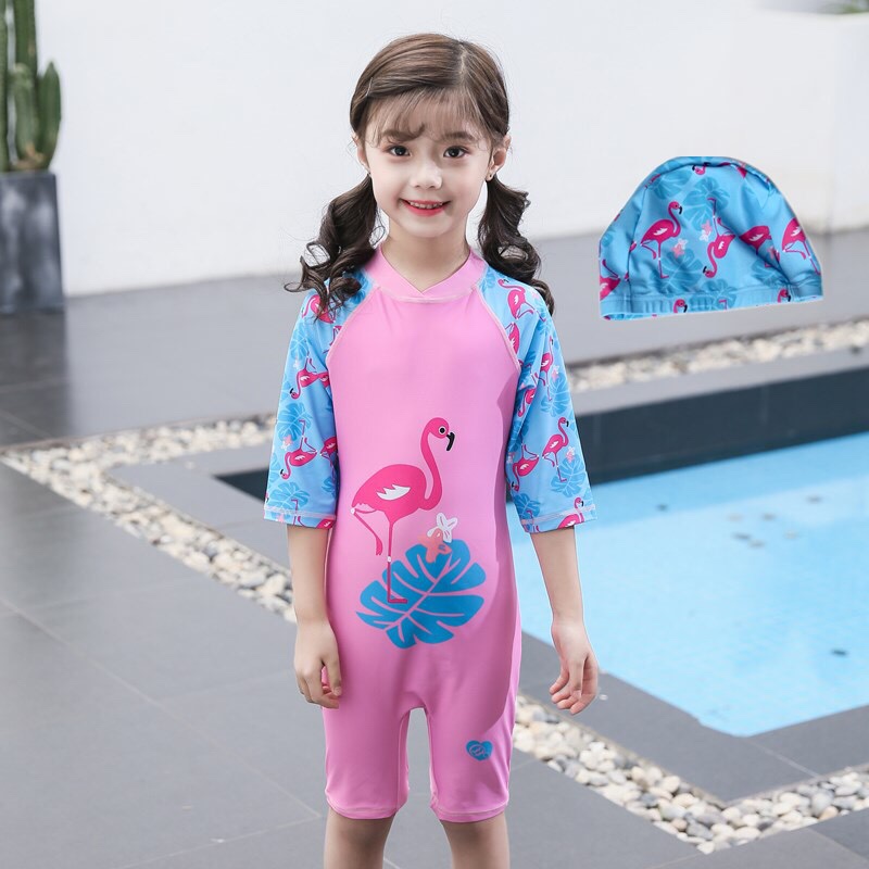 Children's flamingo one-piece swimsuit