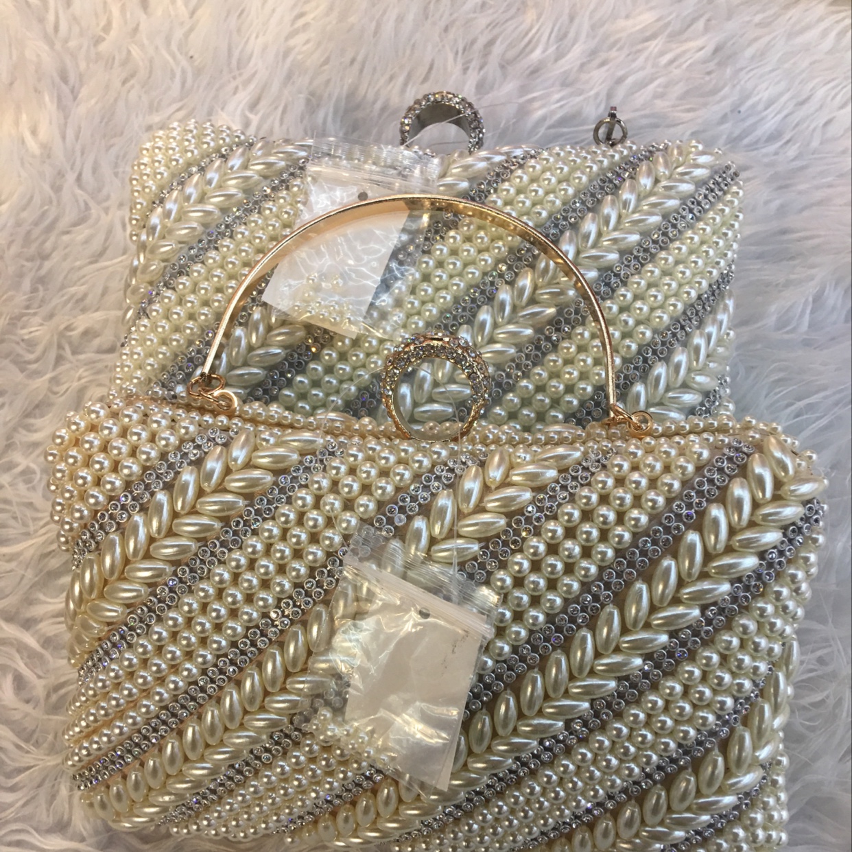 Classic Vintage Elements Crystal Dinner Bag Clutch Bag Shoulder Bag Pearl Bag