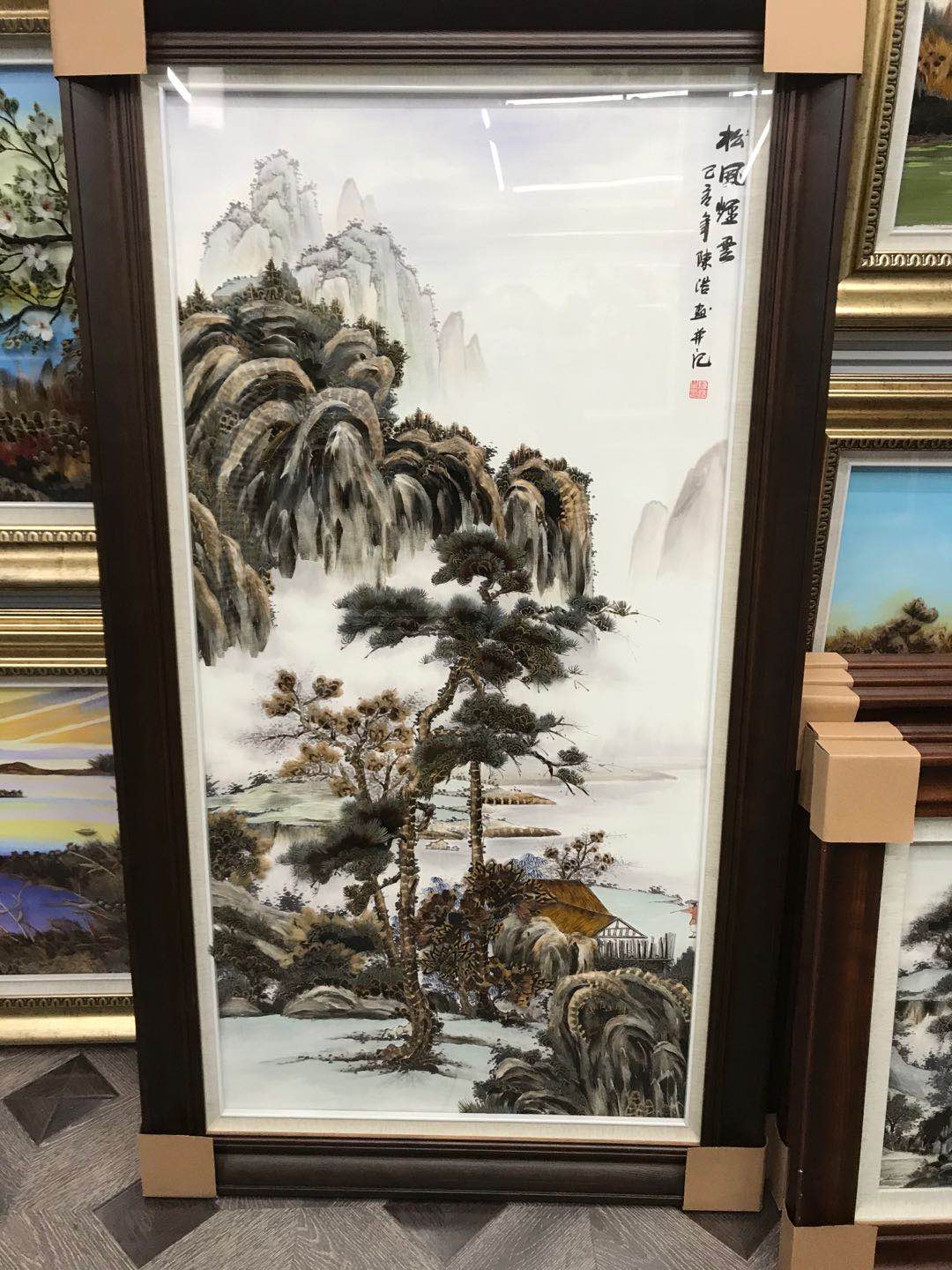 义乌大森装饰画业87X157cm纯手工羽毛装饰画详情图1