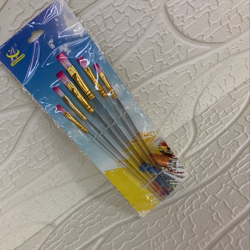 6 brushes, watercolor brushes, acrylic gouache brushes