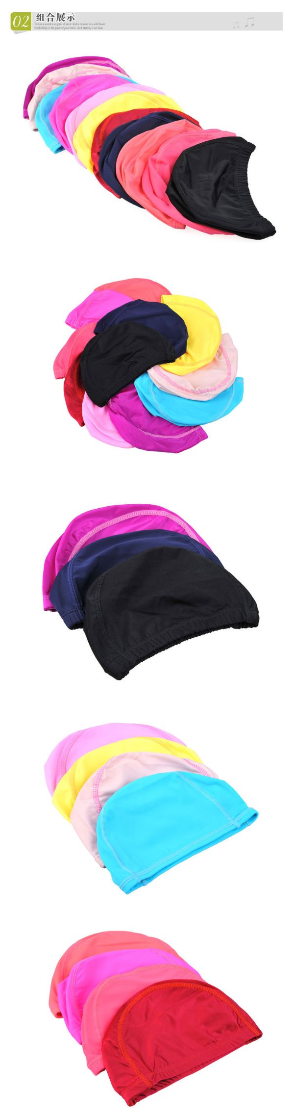 优质弹力舒适花色布泳帽 男女儿童成人 氨纶锦纶布泳帽投诉详情图3