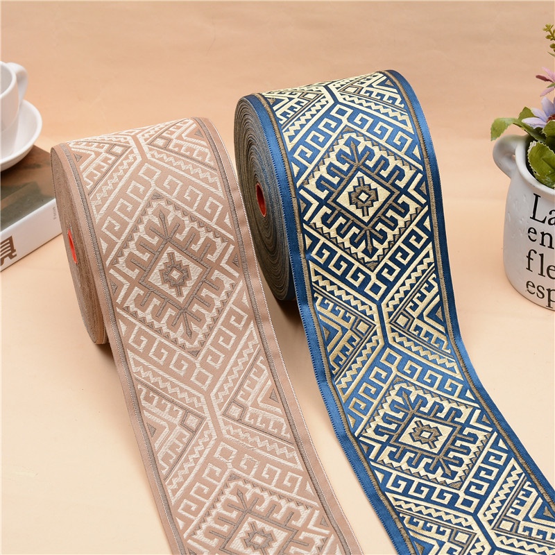 9cm jacquard ribbon curtain decoration edge pillow Han clothing accessories cloth bags edge ethnic wholesale thumbnail