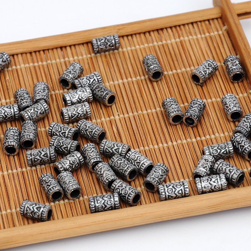 Ancient Silver Hollow Pipe Accessories Hanging Rope Sleeve Pipe Item Picture