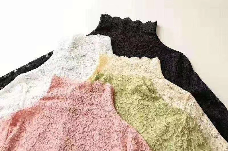 蕾丝打底衫腰果花