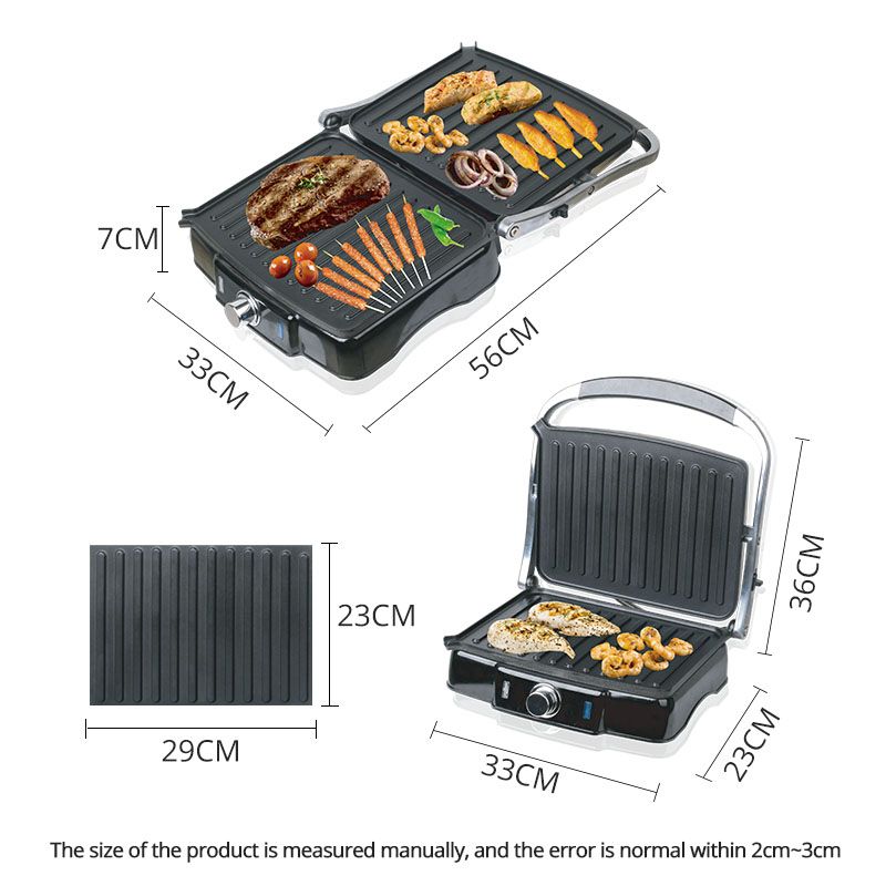 Korean-style tourmaline barbecue tray, household non-stick barbecue pan, commercial teppanyaki, suitable for both sides Specification image