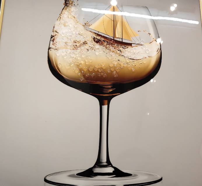 Yiwu City Fine Painting Decorative Painting 50X70cm Simple Frame Wine Glass Decorative Painting Specification drawing