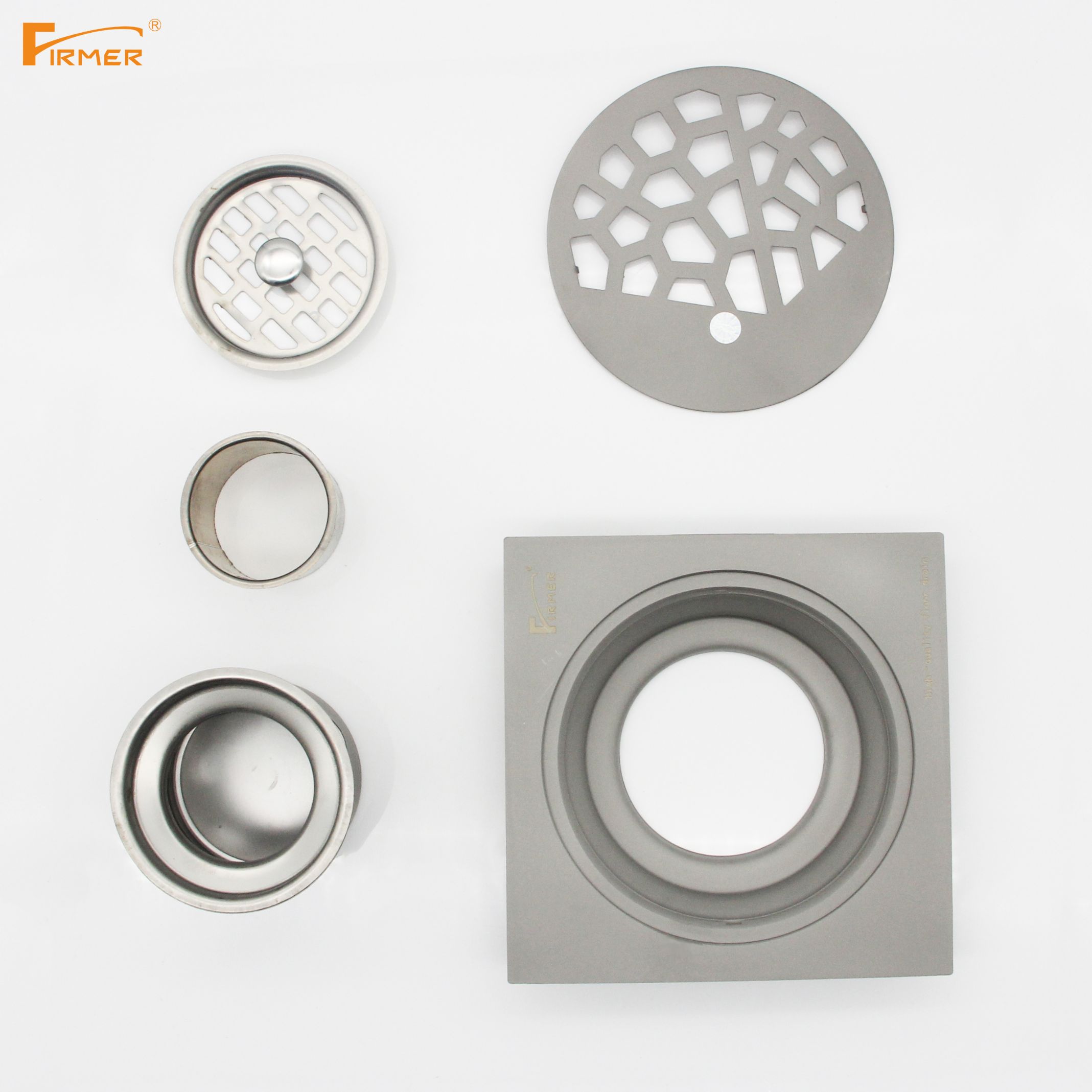 FIRMER stainless steel mirror sandblasting deodorant floor drain bathroom shower room balcony drainage floor drain details Picture