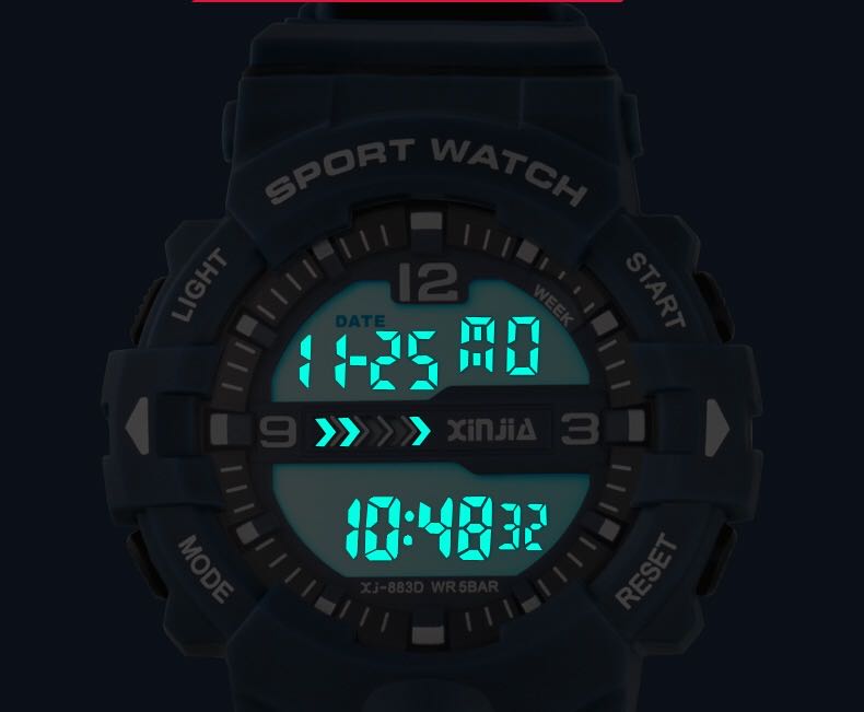 Xinjia sports watches: Men's waterproof mechanical watches for teenagers and junior high school students, luminous trendy electronic watches for men, special forces detail image 2