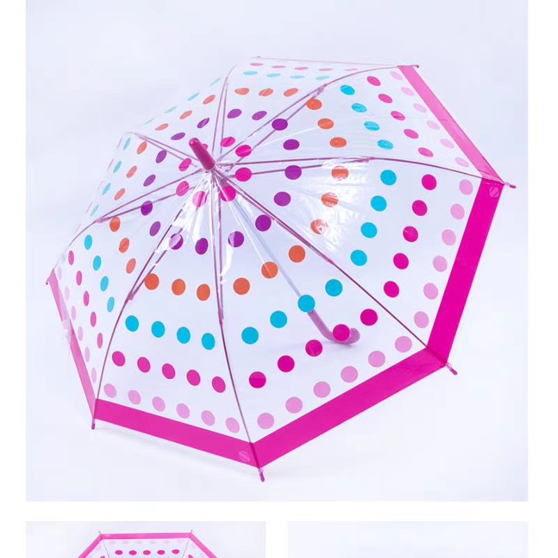 50CM POE children's polka dot umbrella in mixed colors details Picture
