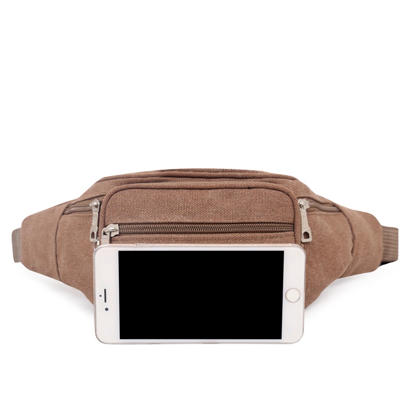 男式户外帆布腰包 新款休闲大容量收银手机女包多功能耐磨斜挎包详情图3