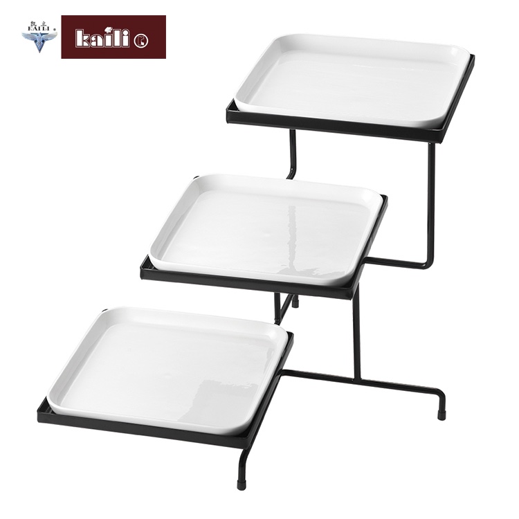 Multi-level display racks and buffet fruit platters
