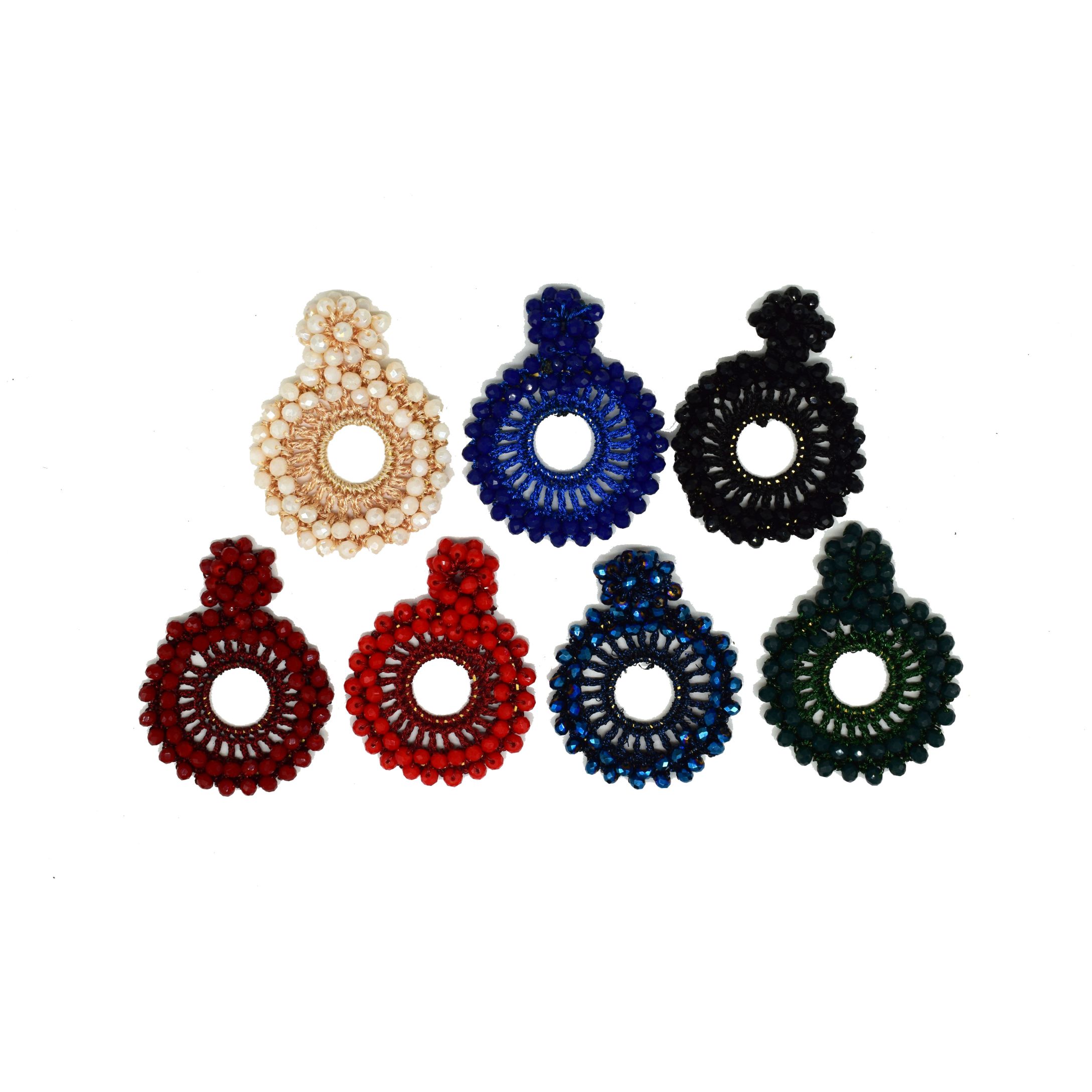 Amazon's best-selling Bohemian creative and exaggerated earrings, hand-woven new crystal earrings